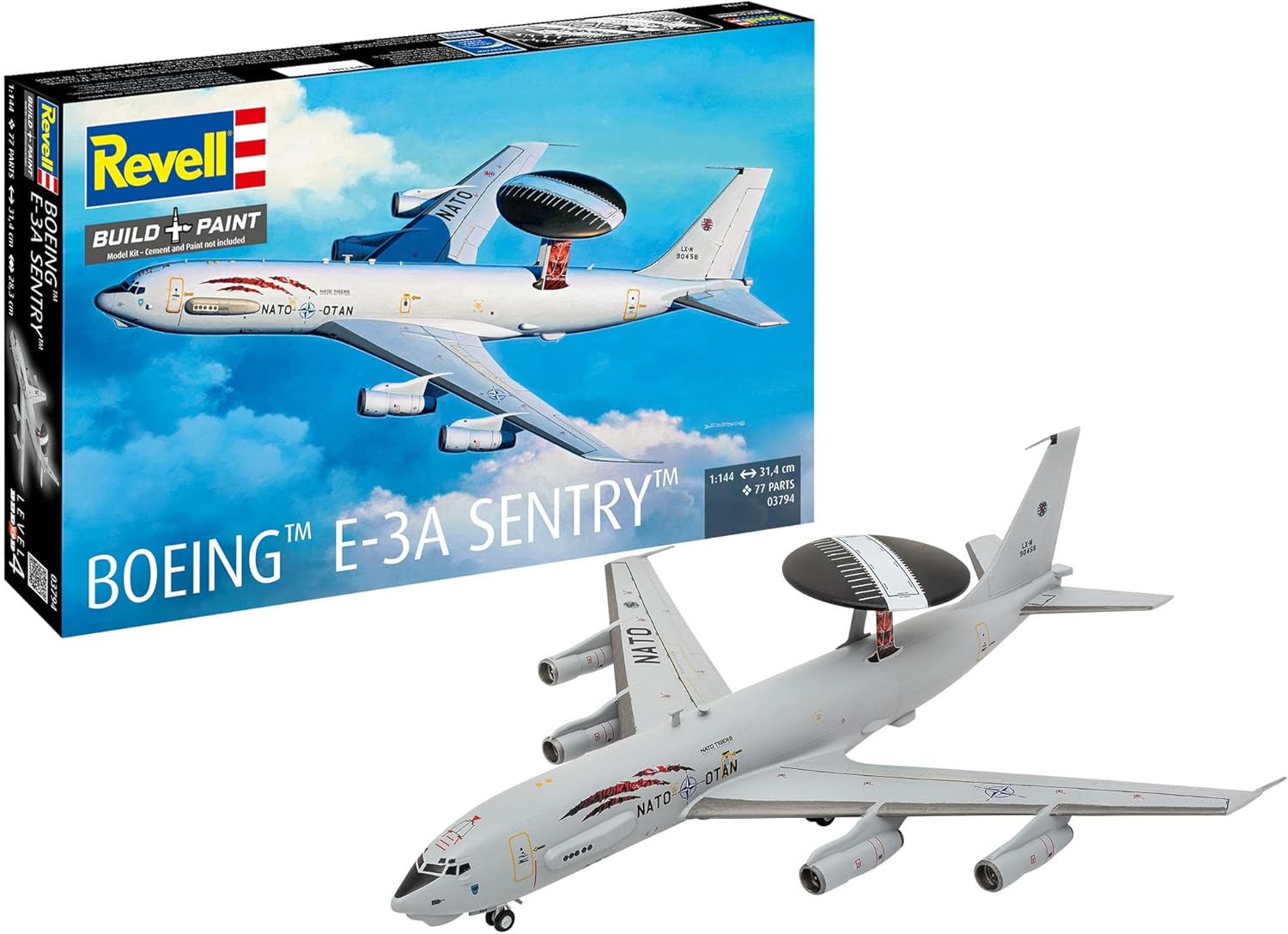 REVELL Boeing E 3A Sentry 1:144 Model Set-0