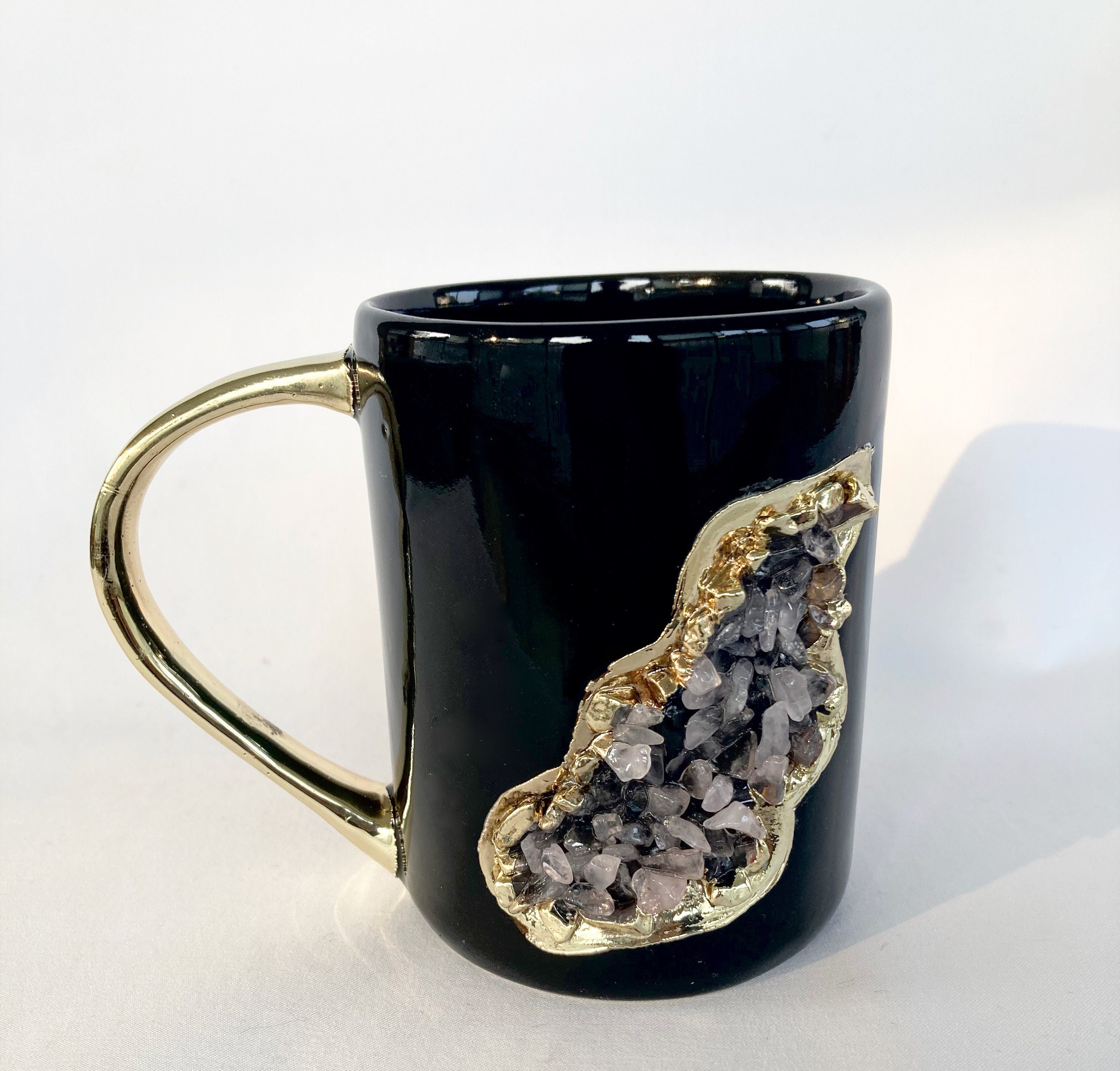 Wave - Set of 2 Black Ceramic Mugs