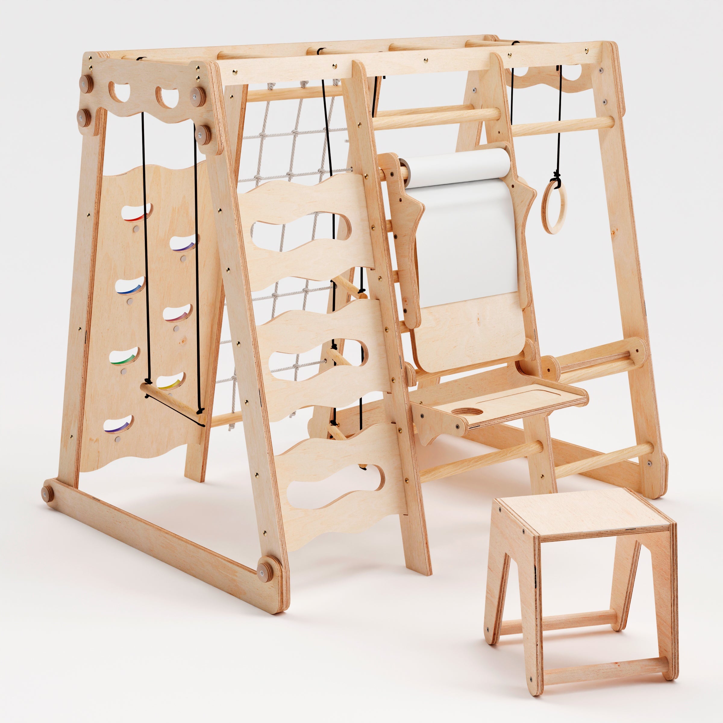 6in1 Indoor Playground for Toddlers - Playground + Swings Set + Slide Board + Rope + Stairs